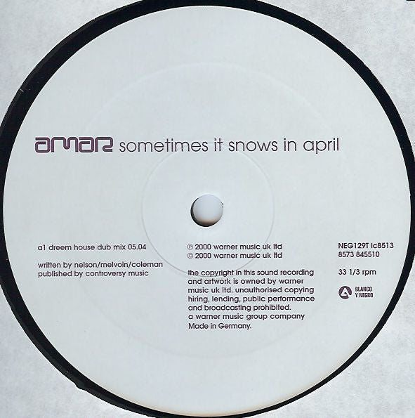 Sometimes It Snows In April (Dreem House Mixes)